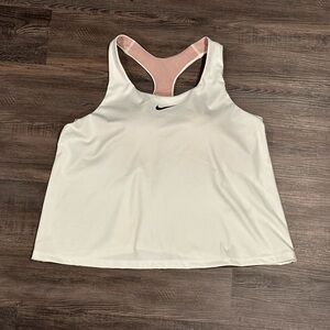 Nike White Training Tank with Light Pink Lining